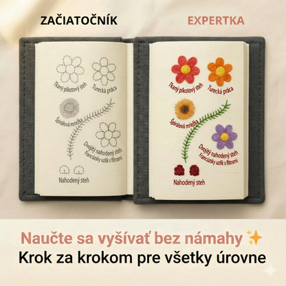 Antistresová kniha vyšívania: Kompletná sada so 60+ vzormi