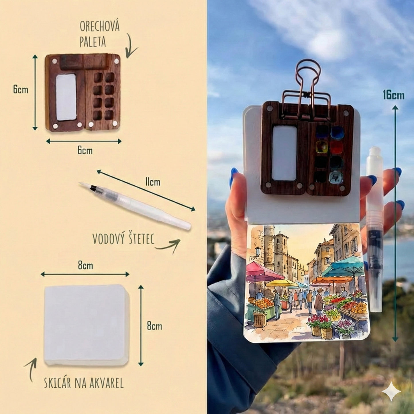 Miniatúrna sada akvarelu