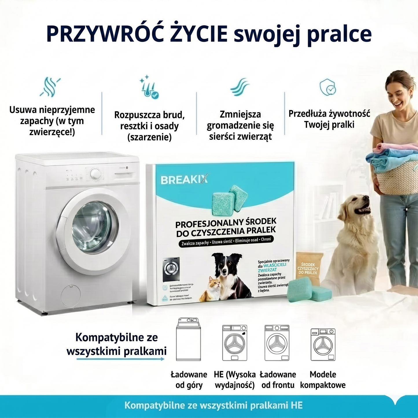 Profesjonalny środek czyszczący do pralki – aktywne enzymy